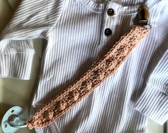 Pacifier Clip - Crochet Pacifier Clip - Bobble Pacifier Clip