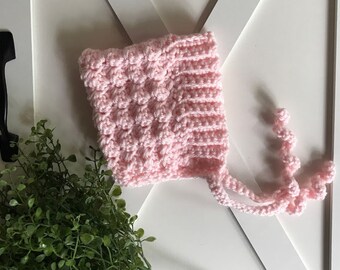 Baby Bonnet - Soft Pink Violet Bonnet - Newborn Bonnet