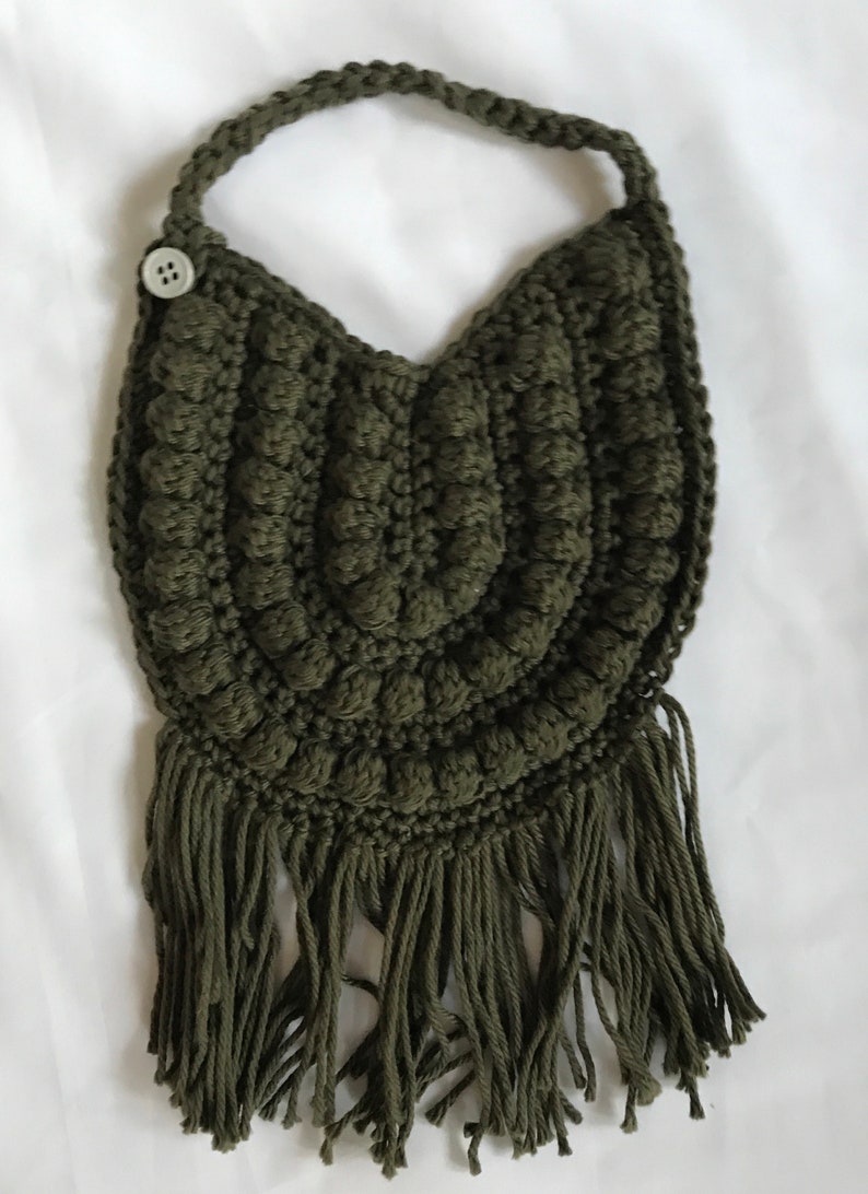 Crochet Baby Bib Baby Drool Bib Crochet Boho Baby Bib Boho Baby Bib