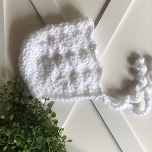 Baby Bonnet - Scalloped Baby Bonnet - White Baby Bonnet - The Emma Bonnet