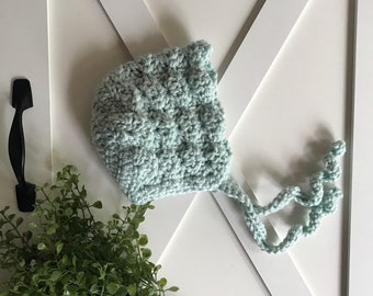 Baby Bonnet - Scalloped Baby Bonnet - Ocean Blue Baby Bonnet - The Emma Bonnet