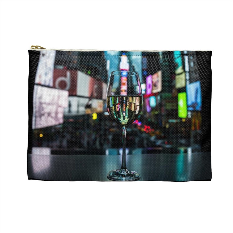 NYC Times Square Wine Glass Accessory Pouch