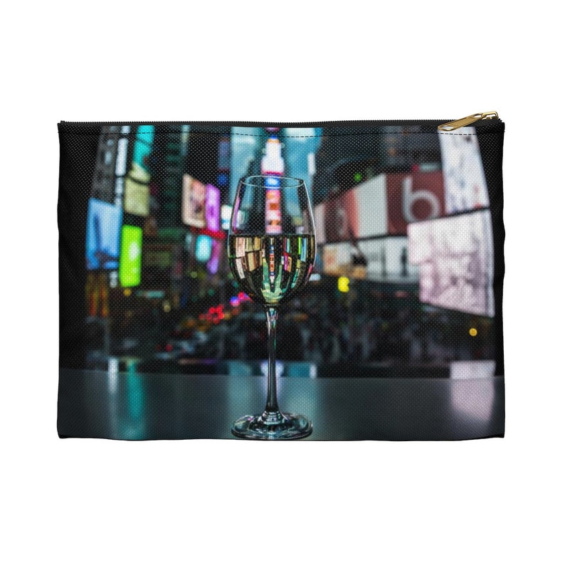 NYC Times Square Wine Glass Accessory Pouch