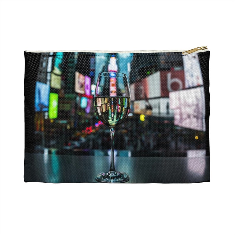 NYC Times Square Wine Glass Accessory Pouch