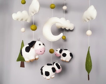 Cow Crib Mobile Etsy