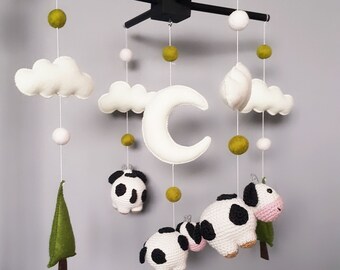 Cow Crib Mobile Etsy