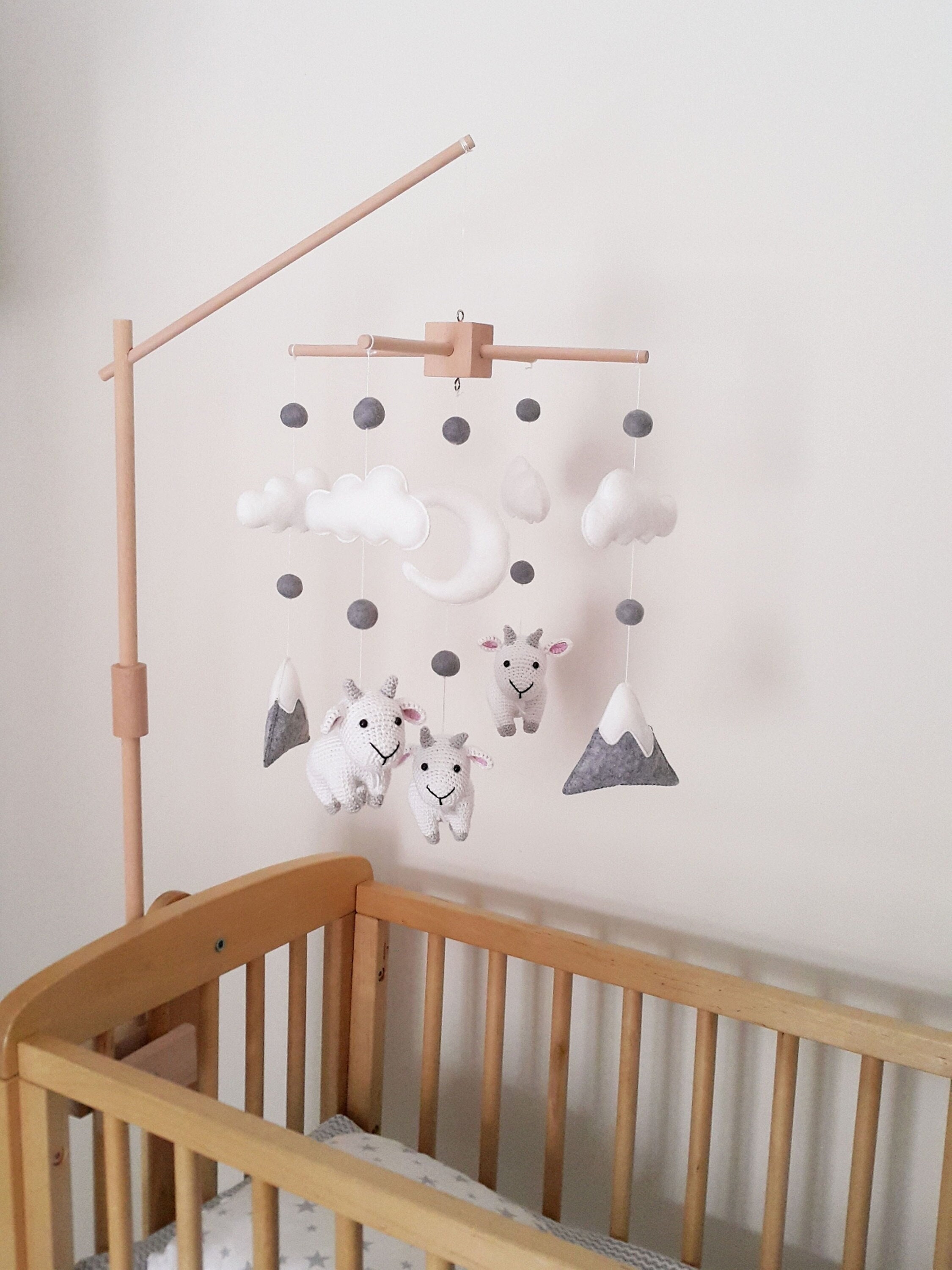 Baby Crib Mobile Goat Mobile Crochet Mobile Crib Holder Arm Hanger