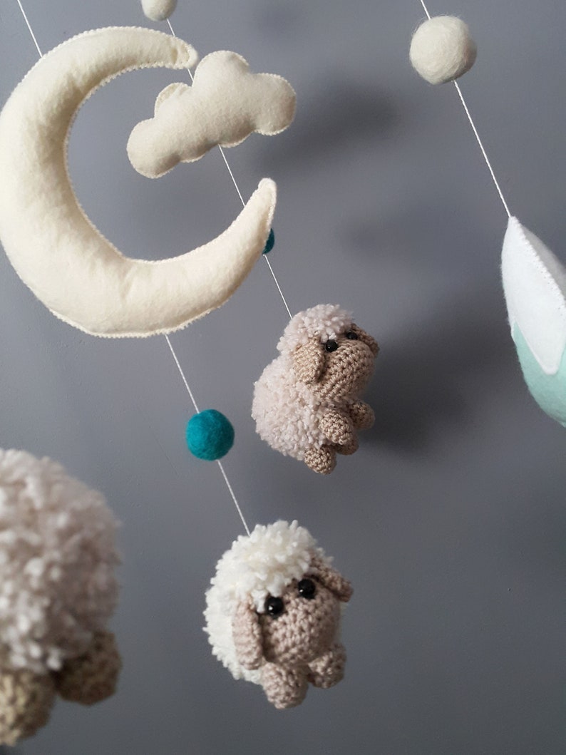 Baby Crib Mobile Sheep Mobile Crochet Mobile Amigurumi Mobile Etsy