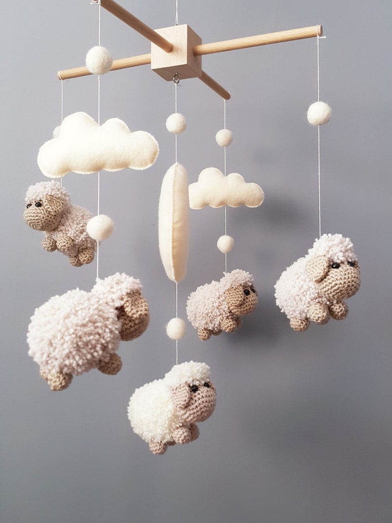 Baby Crib Mobile Sheep Mobile Crochet Mobile Amigurumi Mobile Etsy