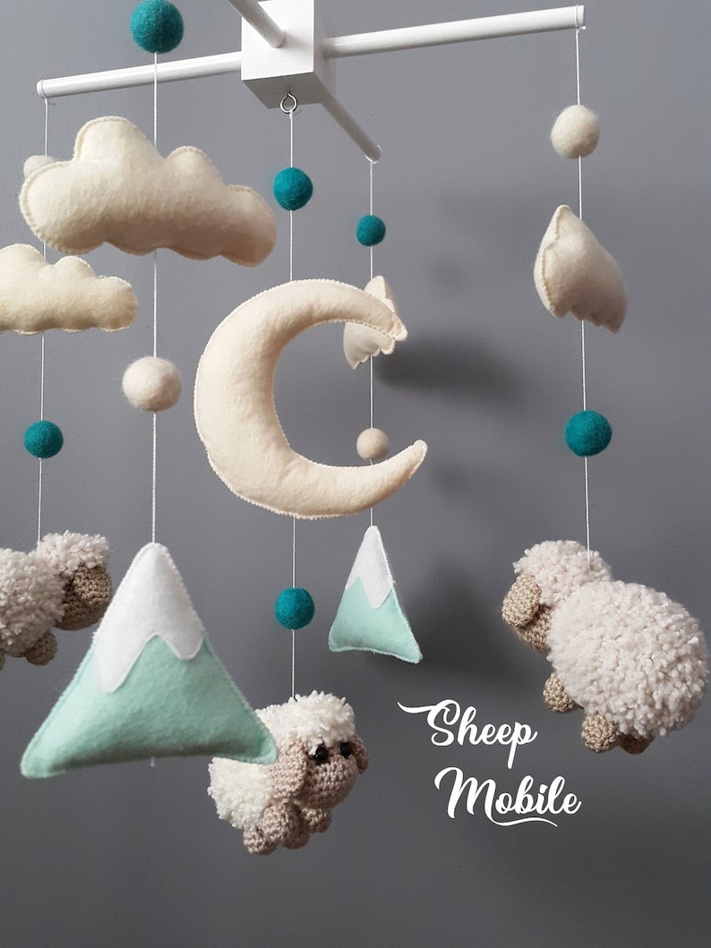 Baby Crib Mobile Sheep Mobile Crochet Mobile Crib Holder Arm Etsy