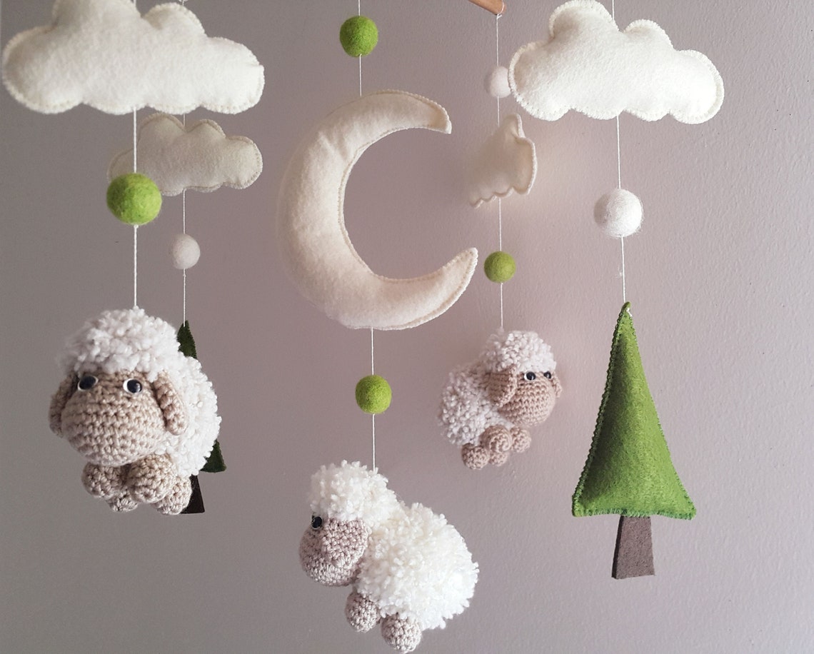 Baby Crib Mobile Sheep Mobile Crochet Mobile Amigurumi Mobile Etsy