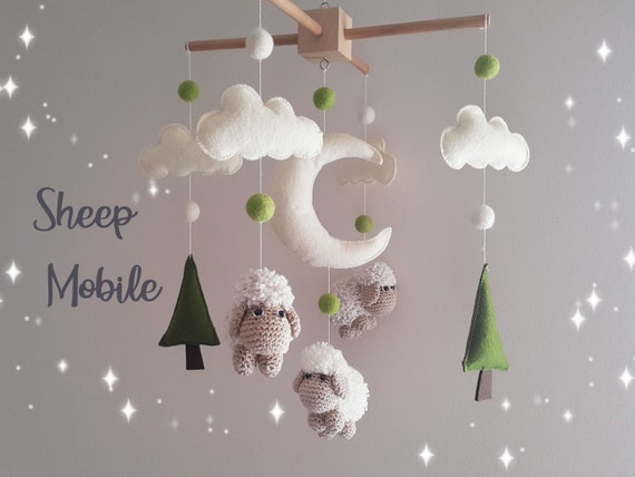 Baby Crib Mobile Sheep Mobile Crochet 