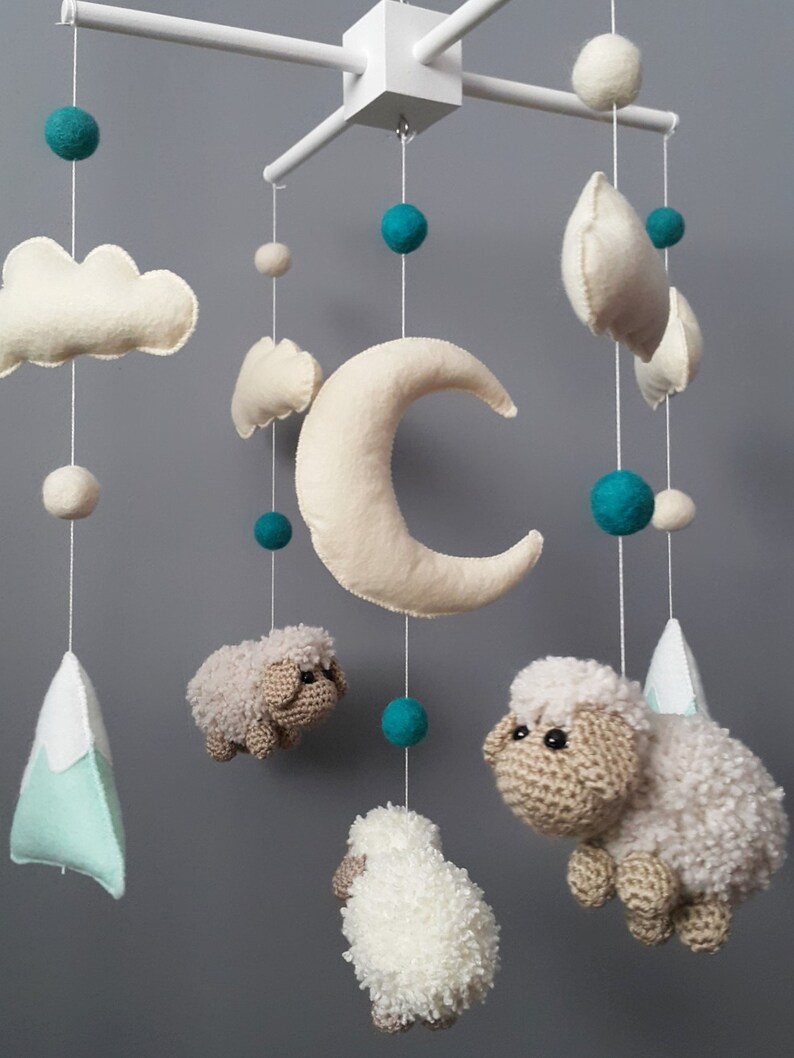 Baby Crib Mobile Sheep Mobile Crochet Mobile Amigurumi Mobile Etsy