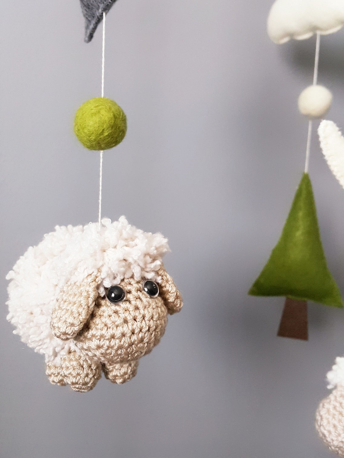 Baby Crib Mobile Sheep Mobile Crochet Mobile Amigurumi Mobile Etsy