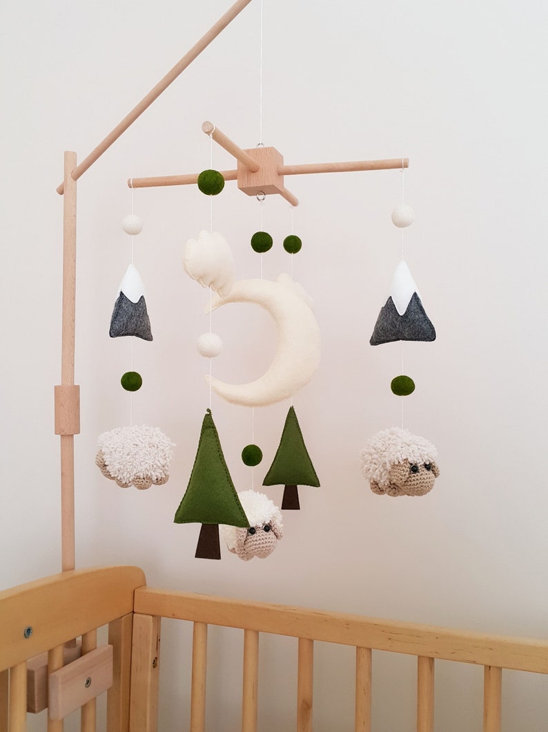 Baby Crib Mobile Sheep Mobile Crib Holder Arm Hanger Crochet Etsy