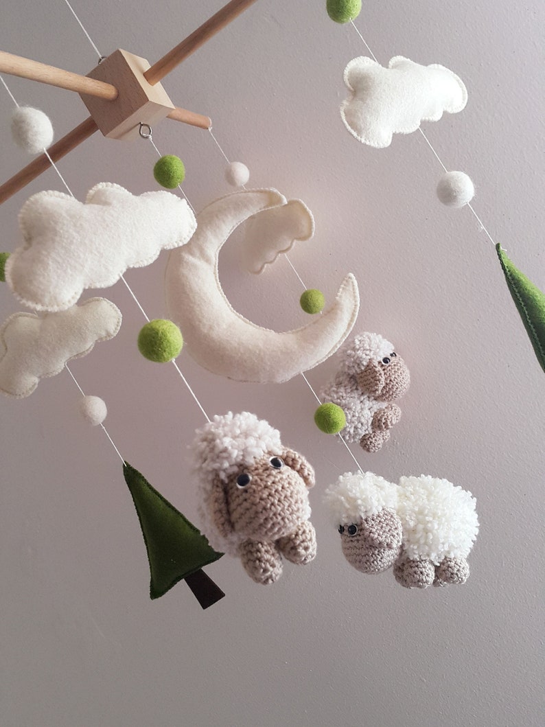 Baby Crib Mobile Sheep Mobile Crochet Mobile Amigurumi Mobile Etsy