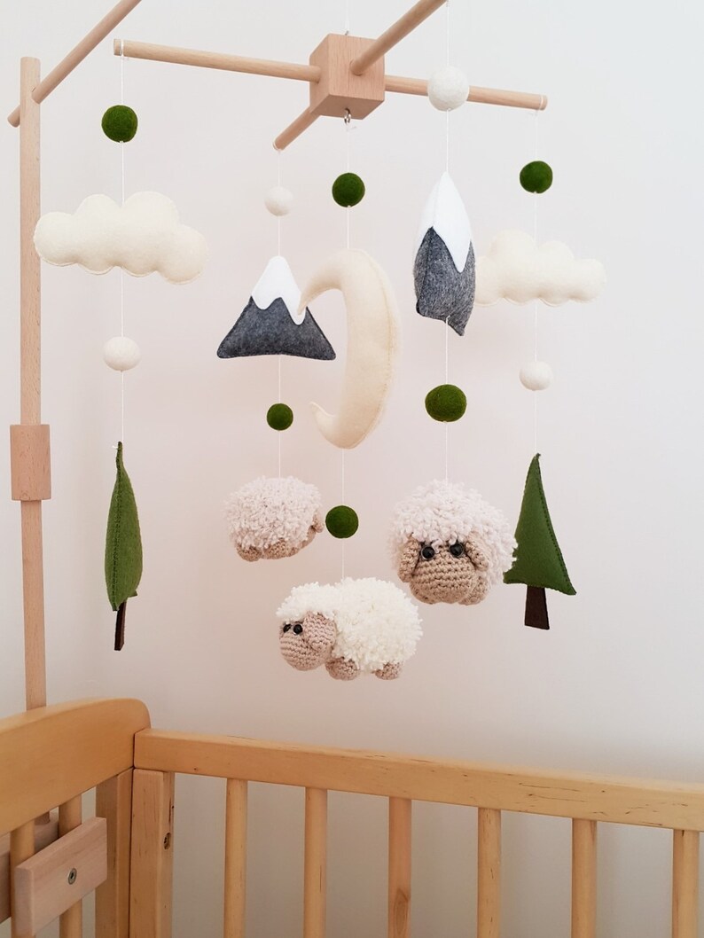 Baby Crib Mobile Sheep Mobile Crib Holder Arm Hanger Crochet Etsy