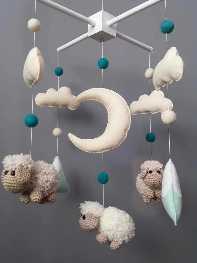 Baby Crib Mobile Sheep Mobile Crochet Mobile Crib Holder Arm Etsy