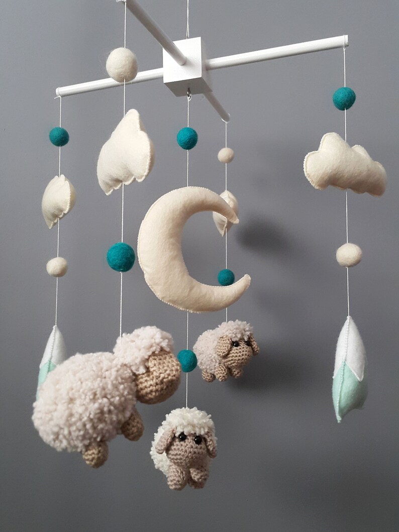 Baby Crib Mobile Sheep Mobile Crochet Mobile Crib Holder Arm Etsy