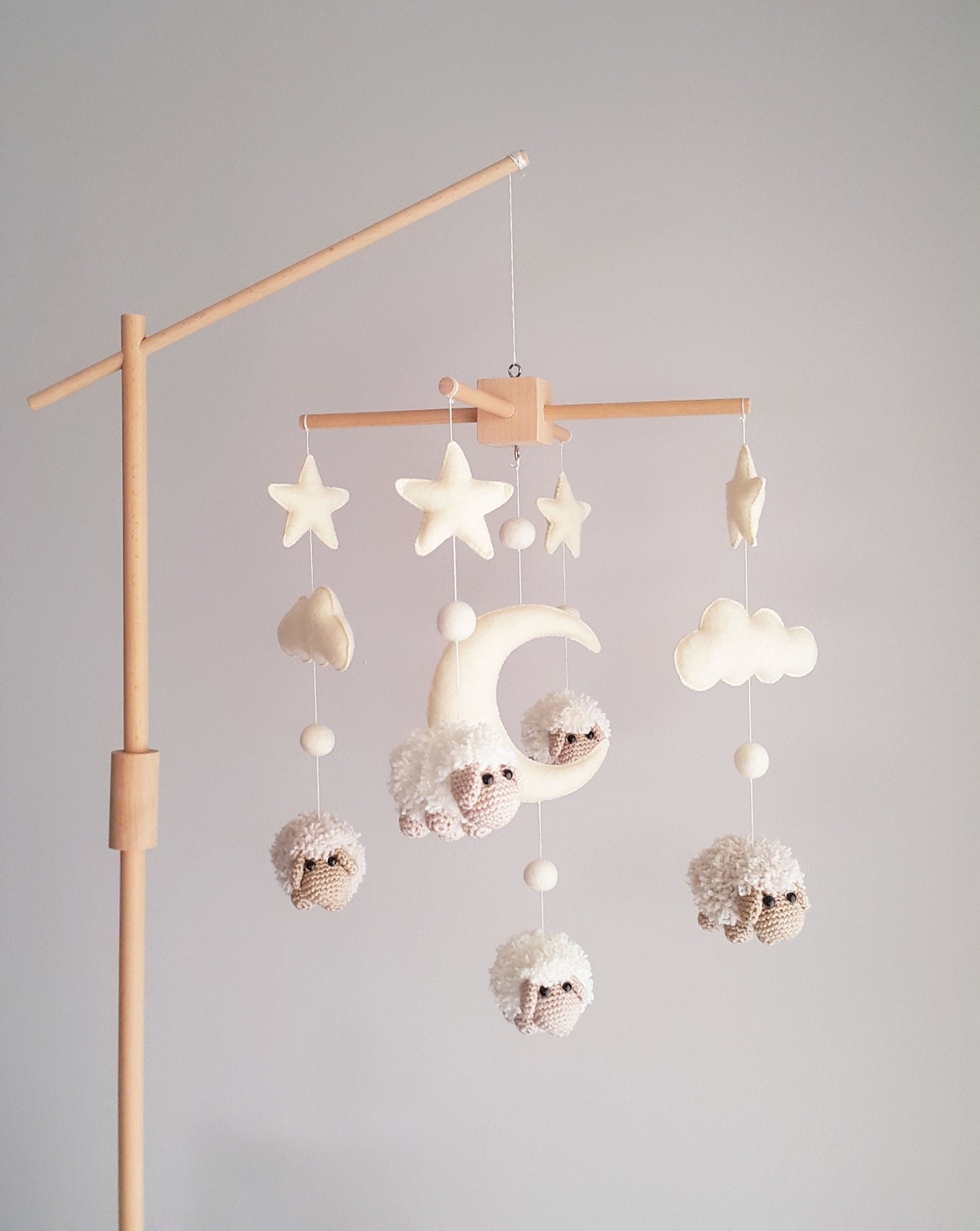 Baby Crib Mobile Sheep Mobile Crib Holder Arm Hanger Crochet Etsy