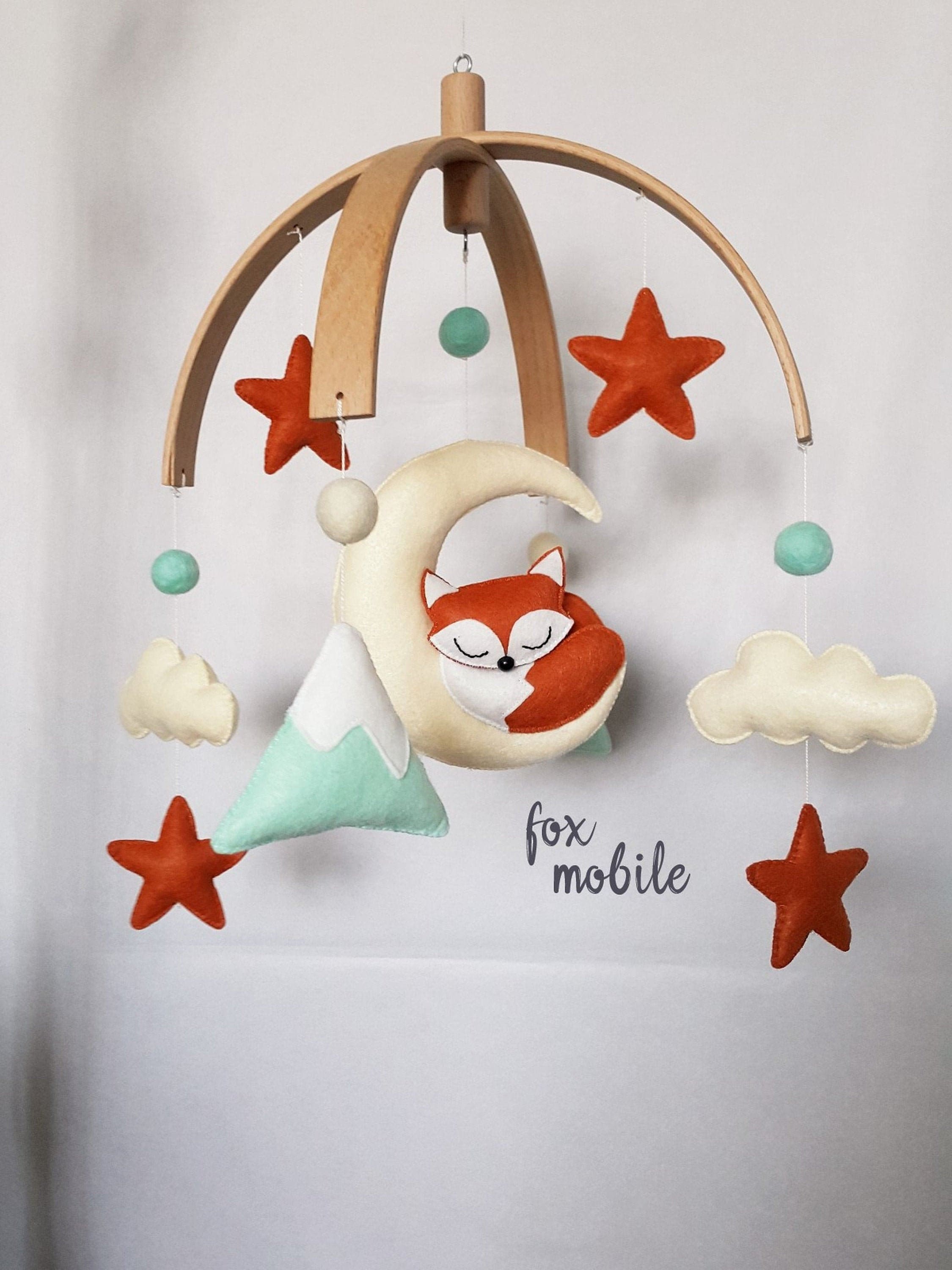 Baby Crib Mobile Fox Mobile Felt Mobile Fuchs Mobile Crib Etsy Australia