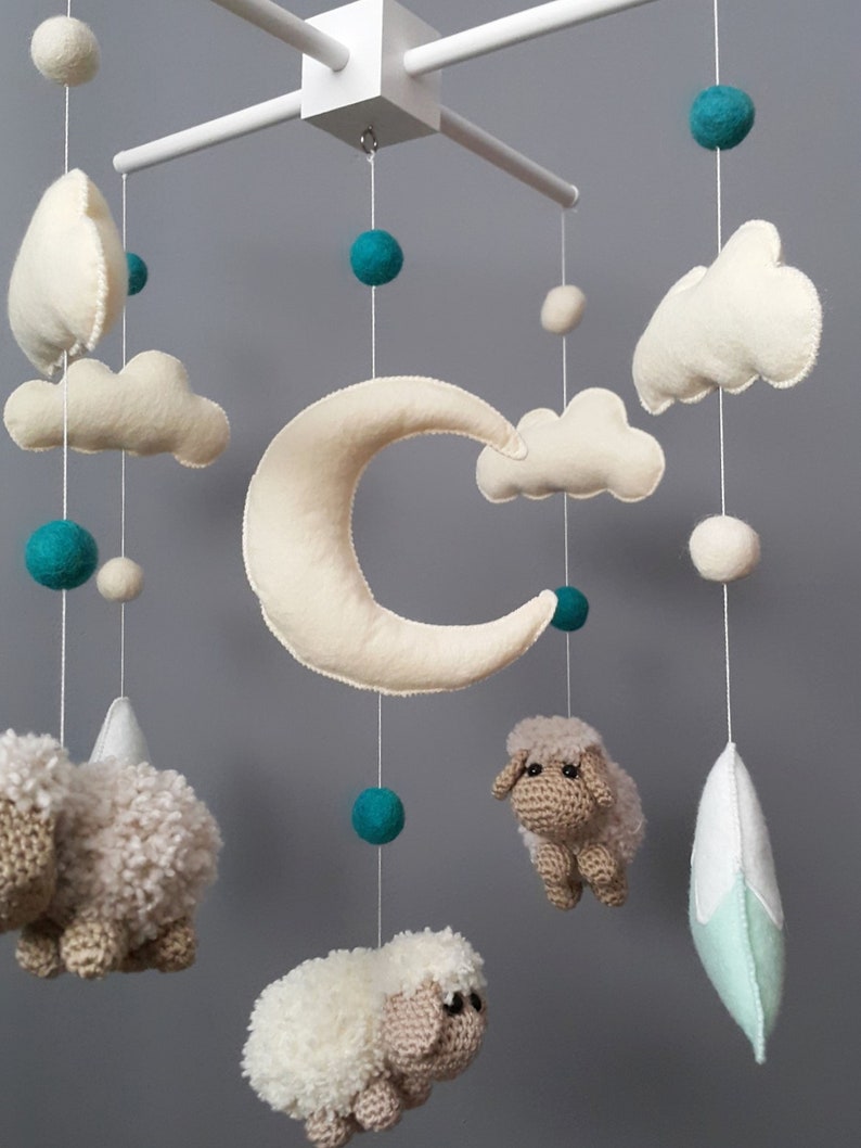 Baby Crib Mobile Sheep Mobile Crochet Mobile Crib Holder Arm Etsy