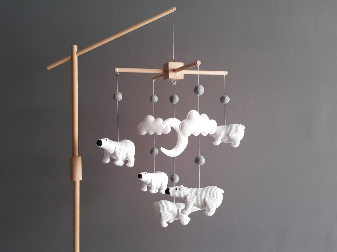 Baby Crib Mobile Polar Bear Mobile Crib Holder Arm Hanger Etsy