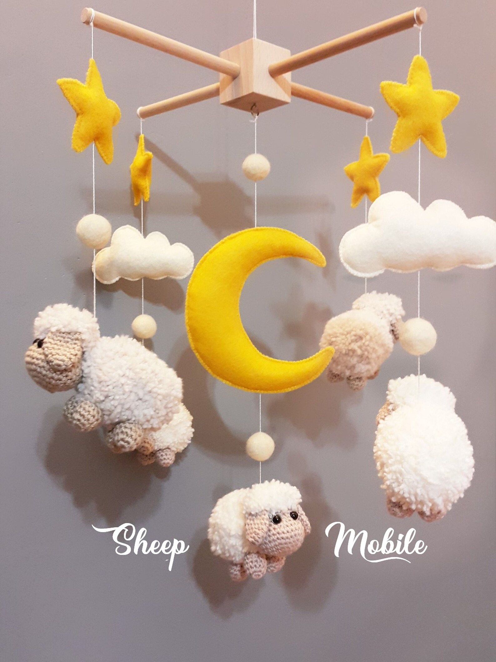 Baby Crib Mobile Sheep Mobile Crib Holder Arm Hanger Crochet Etsy