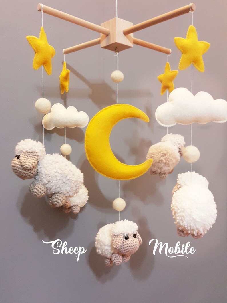 Baby Crib Mobile Sheep Mobile Crib Holder Arm Hanger Crochet Etsy