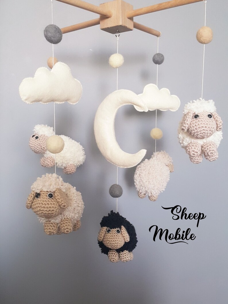 Baby Crib Mobile Sheep Mobile Crochet Mobile Amigurumi Mobile Etsy