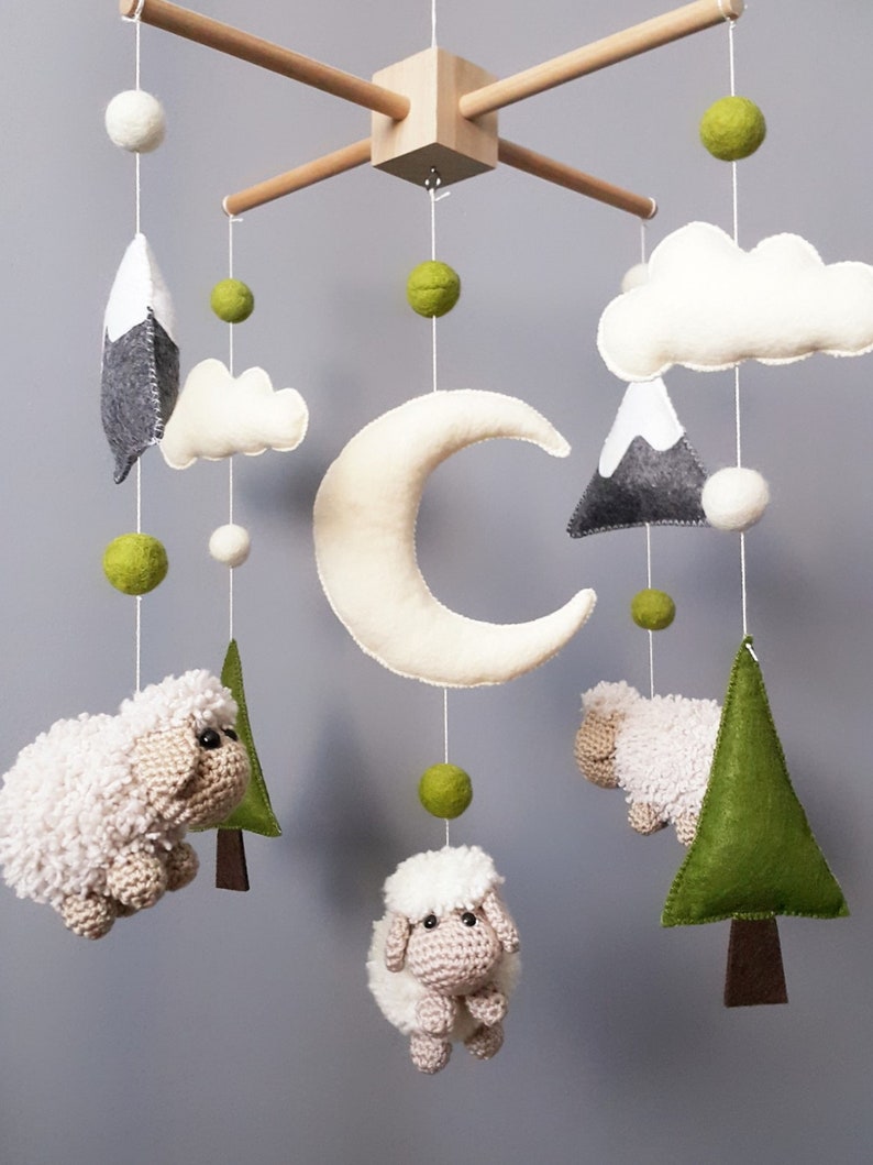 Baby Crib Mobile Sheep Mobile Crochet Mobile Amigurumi Mobile Etsy
