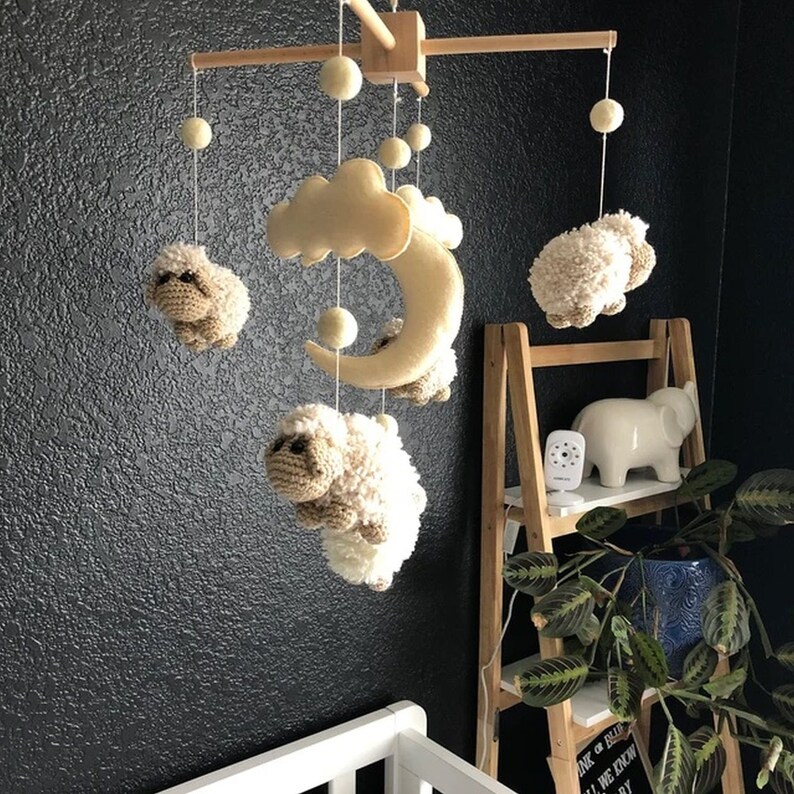 Baby Crib Mobile Sheep Mobile Crochet Mobile Crib Holder Arm Etsy