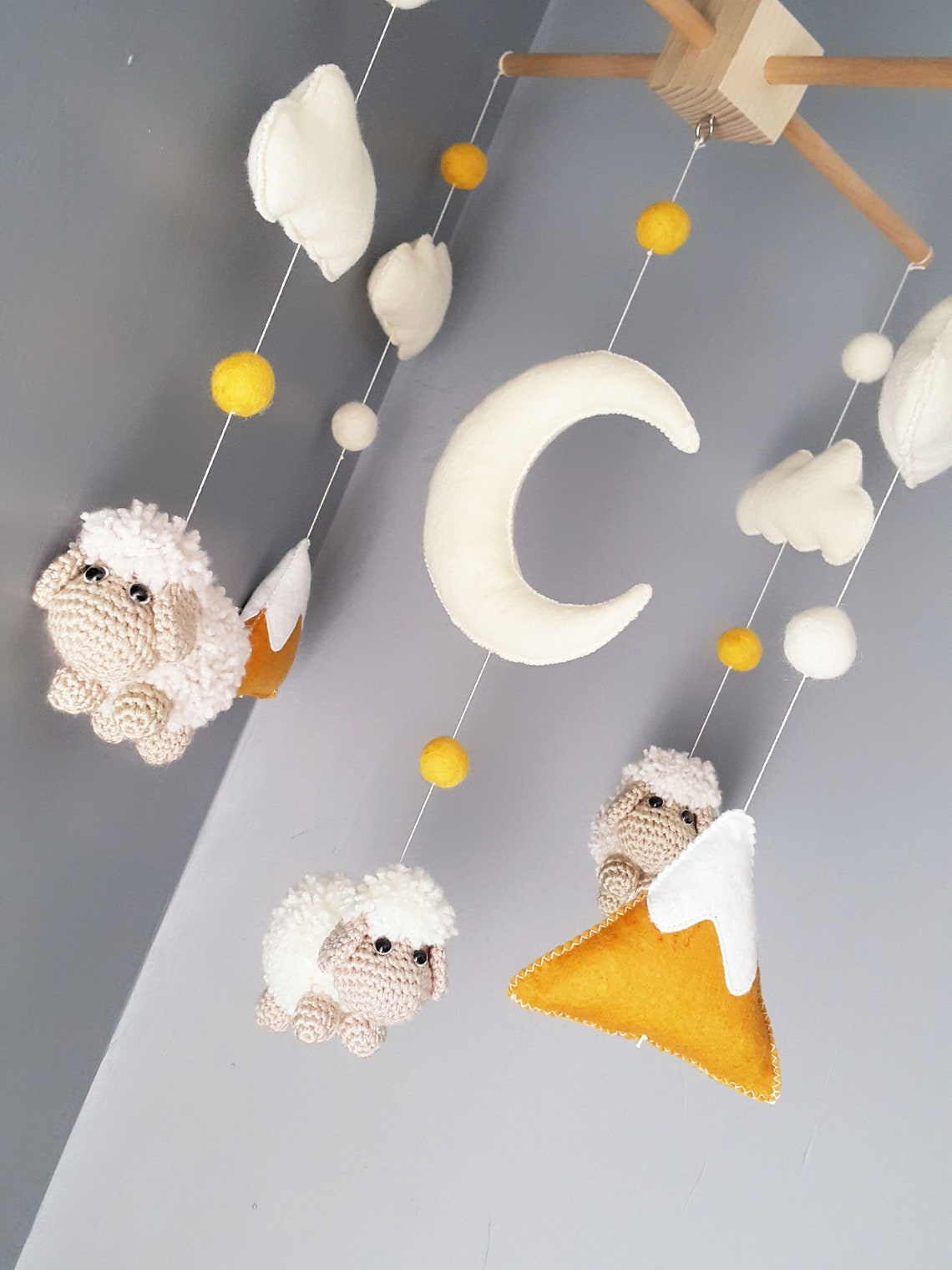 Baby Crib Mobile Sheep Mobile Crochet Mobile Amigurumi Mobile Etsy