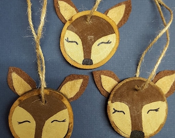 Wooden Deer Ornaments