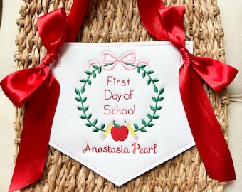 Back to School Banner Back to School Pennant Grandmillennial Back to School First Day of School Pendant First Day of School Flag Pennant