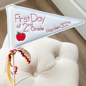 Back to School Flag Back to School Pennant Grandmillennial Back to School First Day of School Pendant First Day of School Flag Pennant