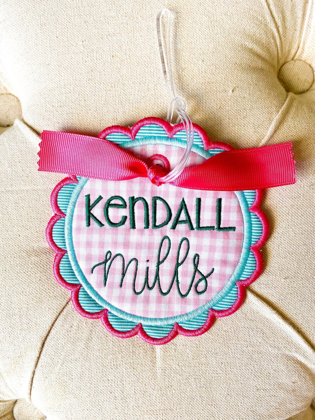 Backpack Name Tag Bag Tags Luggage Tag Fabric Name Tag Fabric Embroidered Backpack Name Tag Etsy