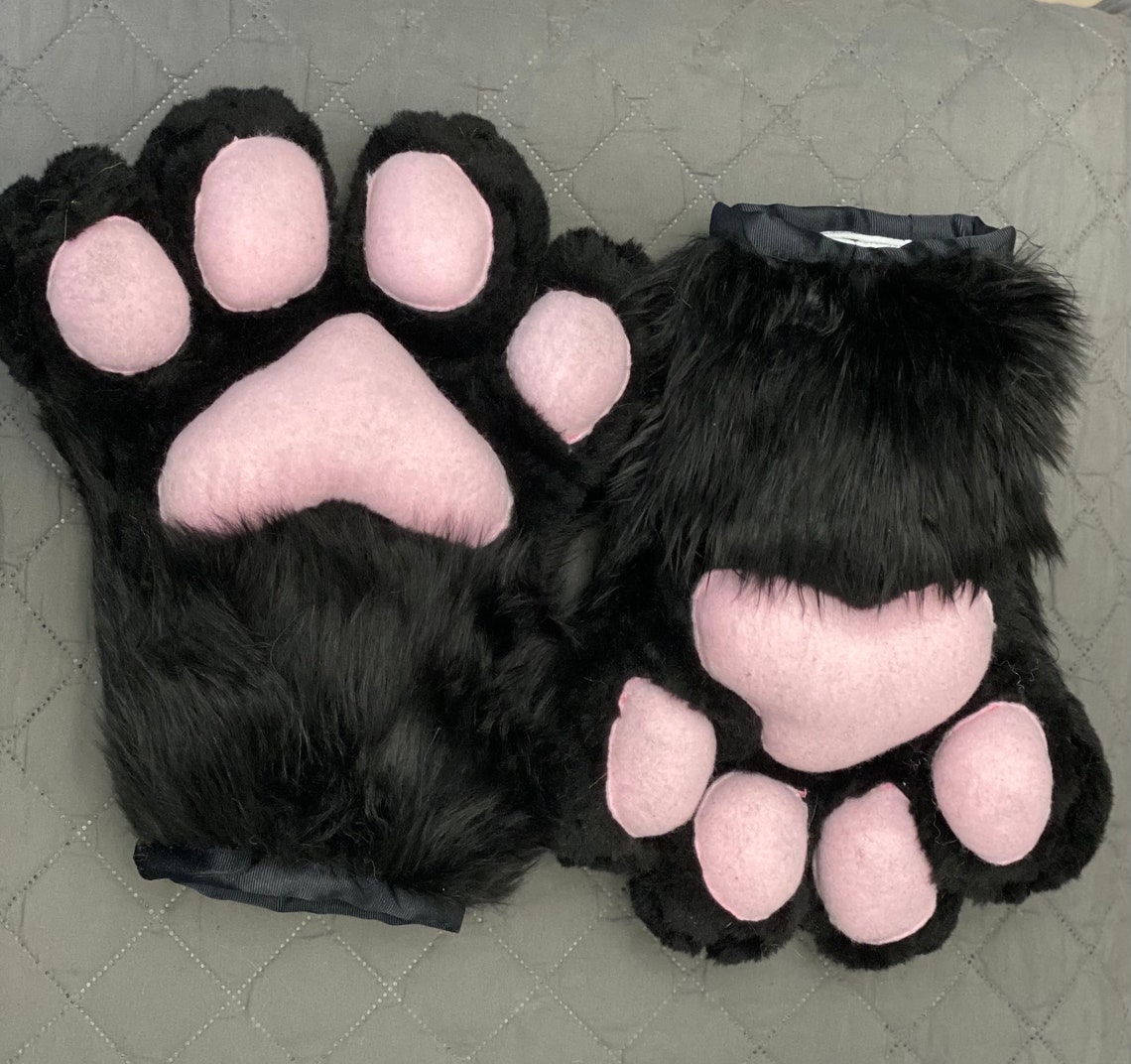 Black Puffy paws Cosplay/costume/Fursuits Etsy