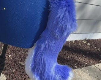 Fursuit-staart: paars en wit