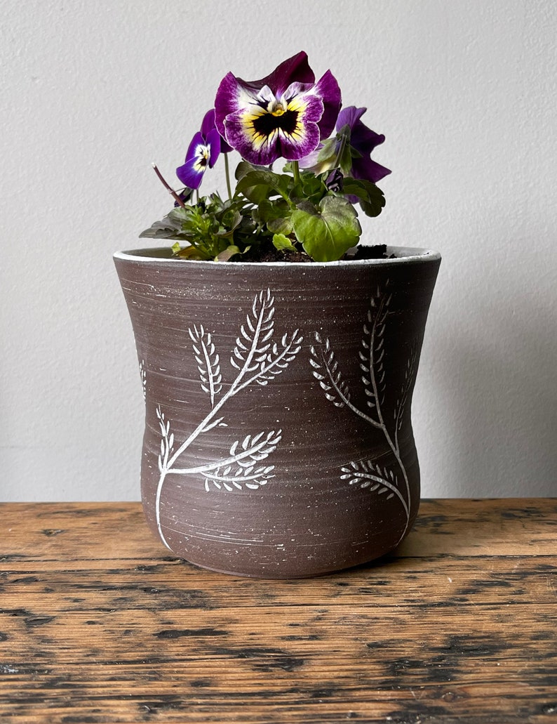 Beautiful hand-carved planter/succulent pot image 2