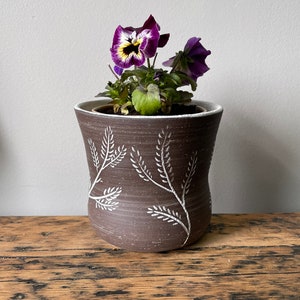 Beautiful hand-carved planter/succulent pot image 1