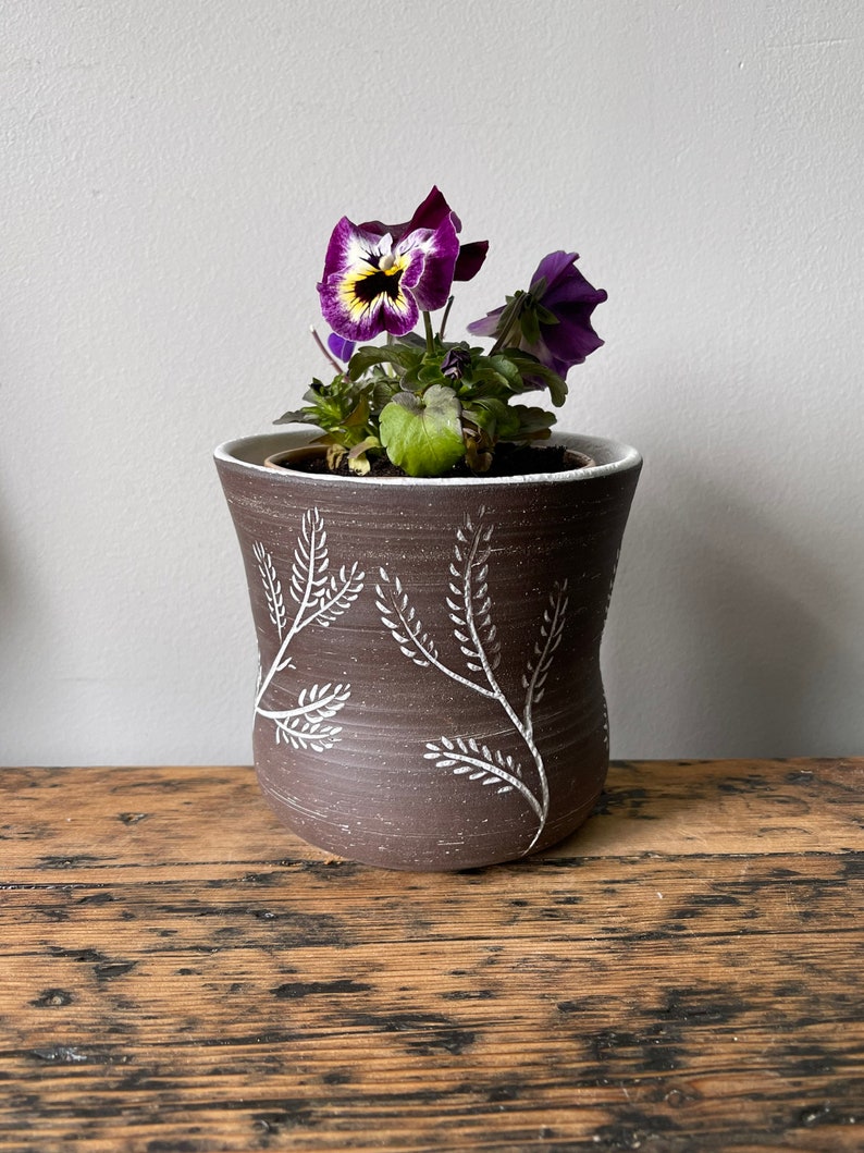 Beautiful hand-carved planter/succulent pot image 1