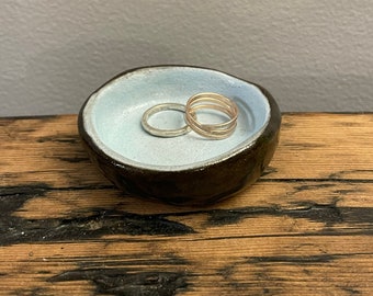 Handmade pottery ring dish