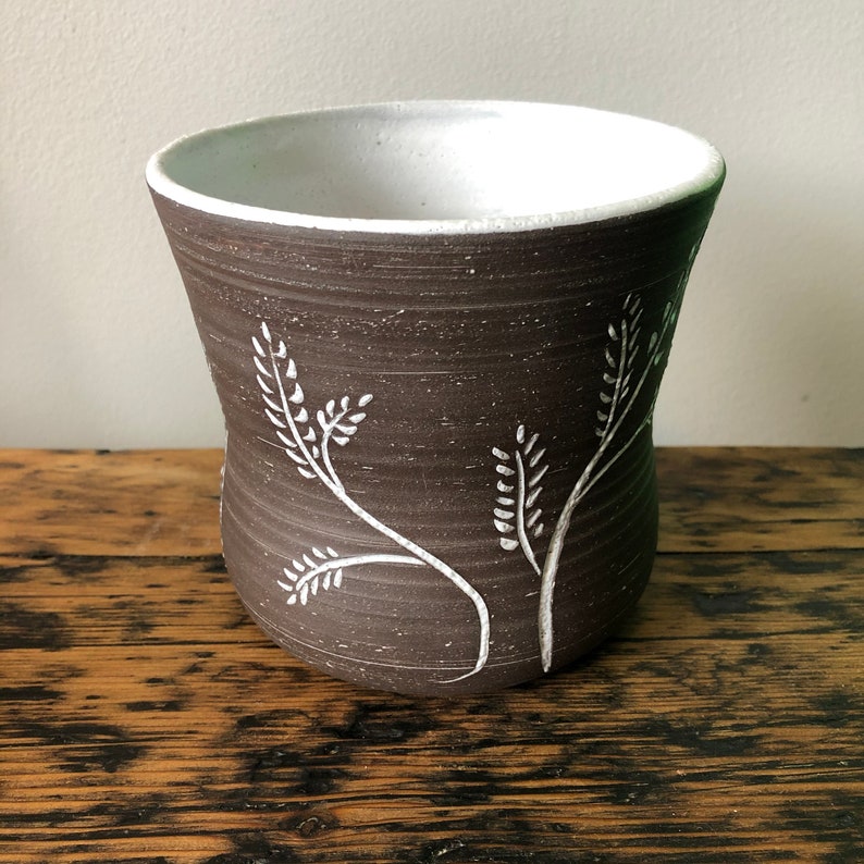 Beautiful hand-carved planter/succulent pot image 6