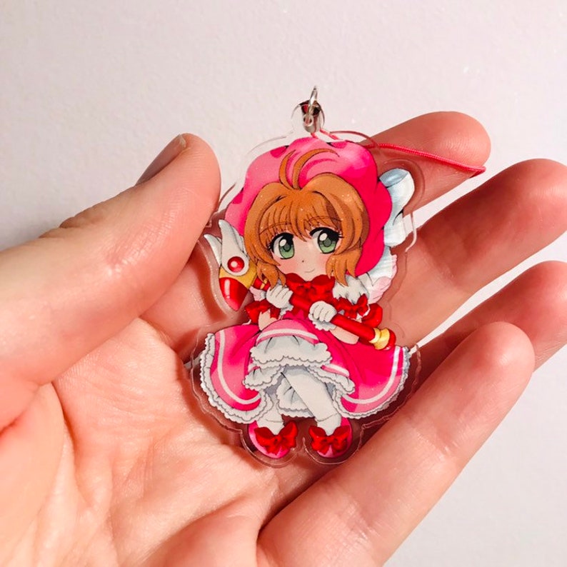 Set of 3 Cardcaptor Sakura Anime Acrylic Keychain Sakura Kinomoto