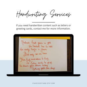 Servicios de escritura a mano para cartas, tarjetas, etc.