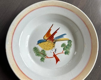Assiette ukrainienne vintage du 19 siècle, fabrication Sussmann, empire russe