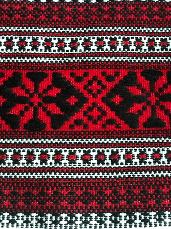 Cotton. Hutsul region AntiqueVintage Ukrainian towel Woven on the loom