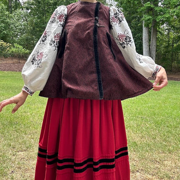 Great old fabric! Beautiful old Ukrainian vest korsetka Sleeveless vest Traditional Ukrainian vest Cotton