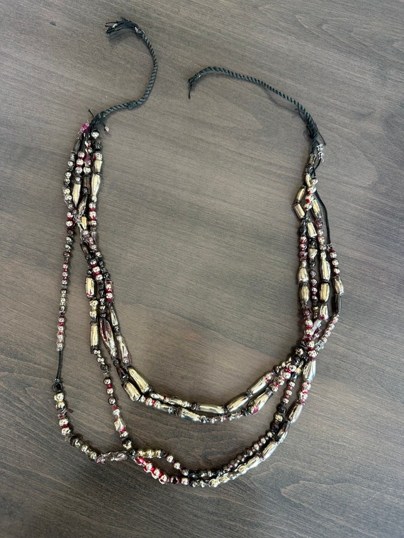 Vintage Ukrainian Folk necklace Glass Traditional 